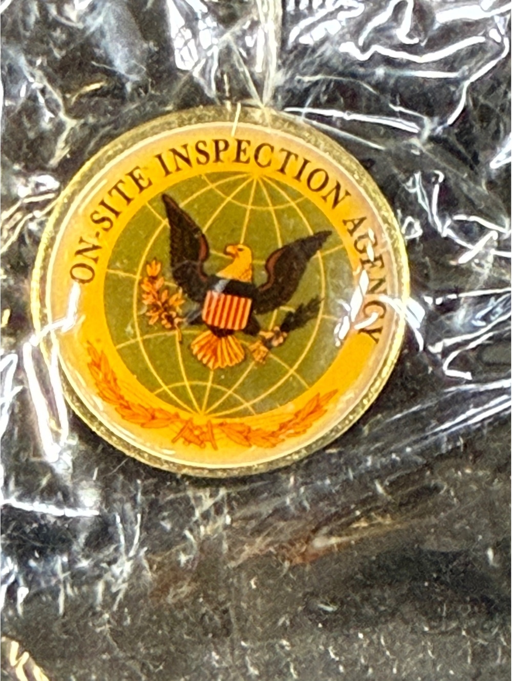 Vintage On-Site Inspection Agency Eagle Pin Badge